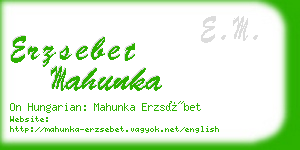 erzsebet mahunka business card